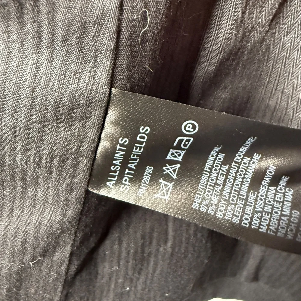 All Saints Black short  trench style short coat Jacket -cp - Picture 13 of 16